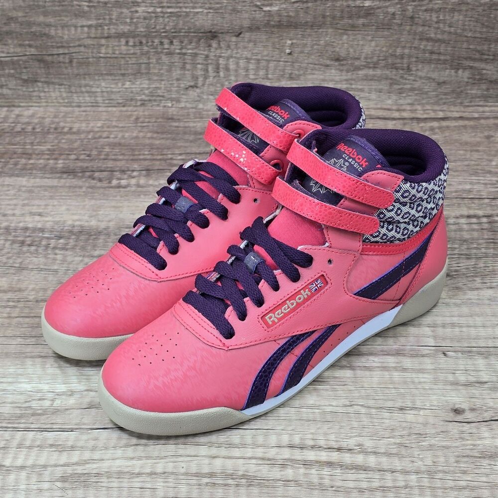 Reebok Freestyle Hi Size 5.5 Women's Size 7 Pink Purple Sneakers (V63068) NEW - Picture 9 of 10